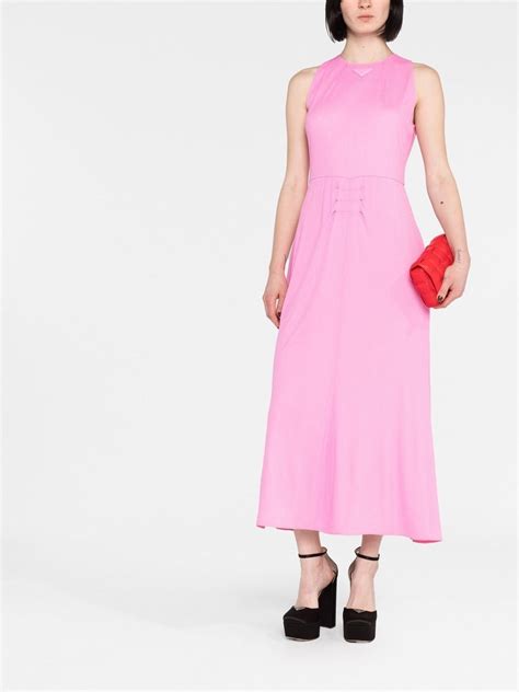 prada triangle-logo halterneck maxi dress|Prada triangle.